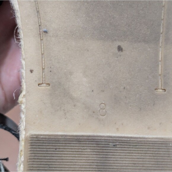 Old Navy Black Faux Leather Jute Buckle Espadrille Women's 8 - Picture 14 of 16